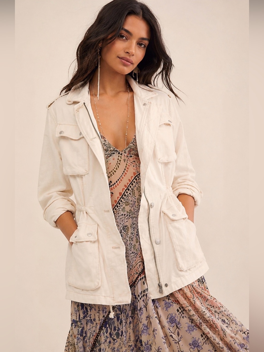 Free People Cream Utility “not your brother’s”
Jacket Large perfect condition